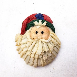 Vintage Christmas Santa Face Refrigerator Magnet Resin Folk Art - Picture 1 of 4