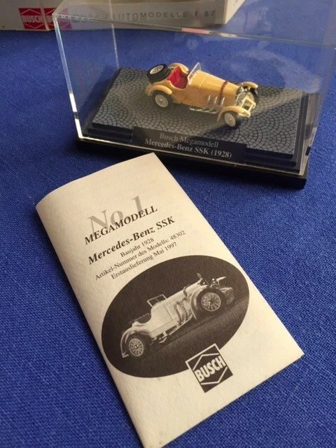 BUSCH 1:87 Mercedes-Benz SSK (1928)  # 48302 nella confezione originale del 1997 - Immagine 1 di 4