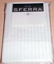 SFERRA Standard White Stripe Pillowcases 400 TC Cotton Sateen Jacquard