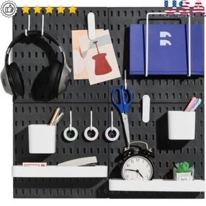 Modular Pegboard Wall Organizer Kit Crafts Tools Stationery Storage & Display US - Picture 1 of 9