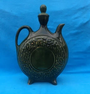 VINTAGE 1940s Pitcher CERAMIC Vasylkivska MAJOLICA Kumanets Green BIG 2.5L USSR - Picture 1 of 12