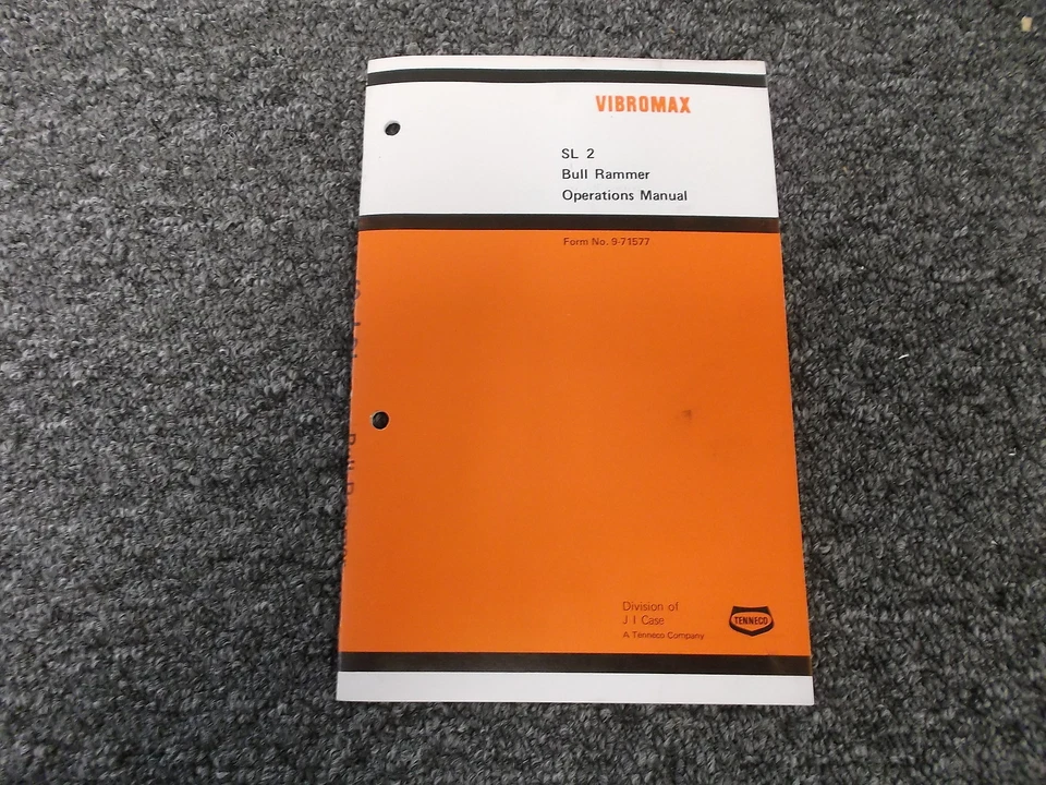 Case Vibromax SL2 Bull Rammer Tamper Owner Operator Manual 9-71577 xz - Image 1 of 1