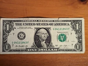 US One dollar bill Birthday note 04121943 April 12, 1943 - Picture 1 of 4