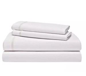 Juego de sábanas de algodón 4 piezas Lauren Ralph Lauren Spencer Border Cream King nuevo - Imagen 1 de 4