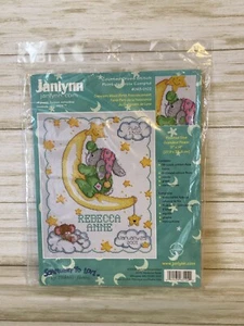 NEW Janlynn Counted Cross Stitch Crescent Moon Birth Announcement 11x14 Baby  - Bild 1 von 2