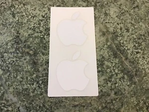Genuine Apple Logo Sticker Decals x2 - 2" x 2" WHITE - Afbeelding 1 van 1