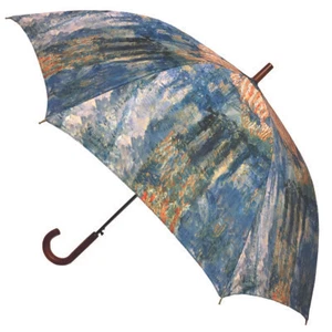 Childe Hassam "The Avenue in the Rain" Auto Open Stick Umbrella  - Picture 1 of 5