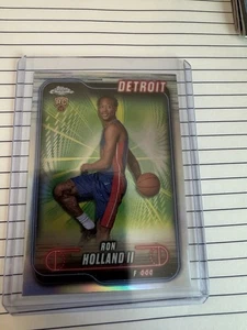 Ron Holland II 2024-25 Topps Chrome #133 Rookie Refractor RC Detroit Pistons  - Picture 1 of 2