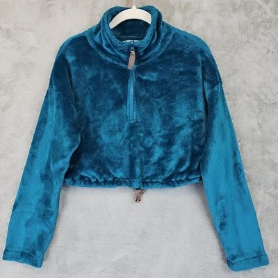 Suéter Top Pullover Recortado de Vellón Angela Urban Outfitters Para Mujer Talla S Verde azulado Foto 1 de 4