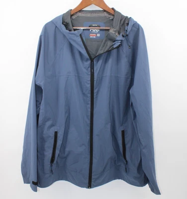 HAWKE & CO Performance Hood Waterproof Rain Jacket Men XXL Blue - Image 1 of 4
