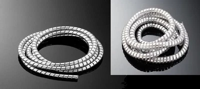 Pair (2) Chrome Spiral Cable Wraps Wire Tidy 1/4" & 3/8" I.D. - Image 1 of 4