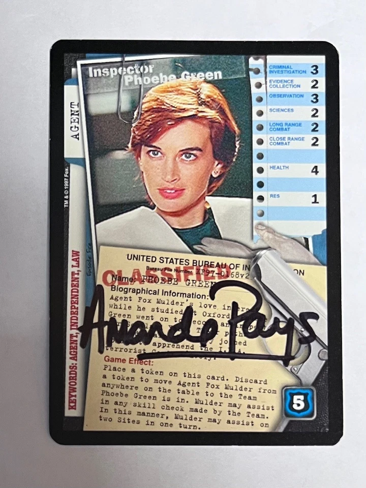 Autographed  X-Files ccg - Inspector Phoebe Green (Amanda Pays) - Image 1 of 1