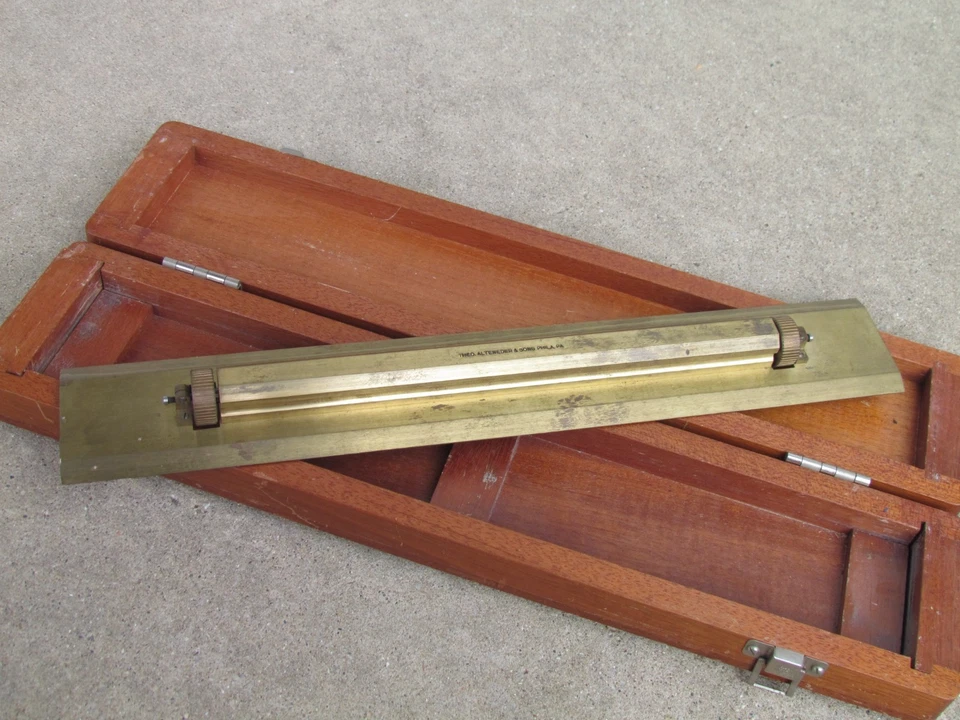 Brass   Theo Alteneder & Sons Phila Pa 15"Parralel Rolling Ruler Drafting Tool - Image 1 of 4