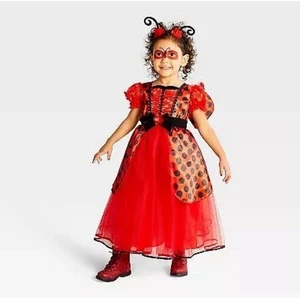 Kleinkind Marienkäfer Halloween Kostüm Kleid mit Kopfschmuck 4-5T - Hyde & EEK! - Bild 1 von 2