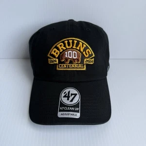 '47 Brand Clean Up Boston Bruins Centennial 100th Adjustable Strapback Hat Cap - Picture 1 of 7