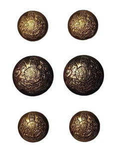 J Crew Gold Brass Semidome Blazer Buttons Set Lion Unicorn Shield G9B Men's - Picture 1 of 1