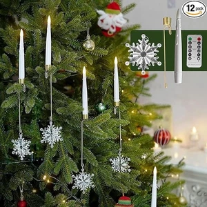 Christbaumkerzen, 12er Pack flammenlose Spitzkerze für Christbaumschmuck  - Bild 1 von 5