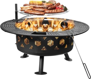 Bettermade 32 Inch Outdoor Fire Pit, 2-in-One Large Camping Fire Pits for Out... - Picture 1 of 13