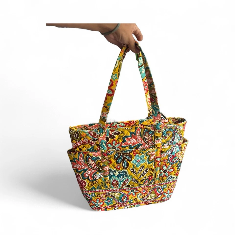 Vera Bradley Original Zip Tote Bag yellow Orange Provencal Quilted - Image 1 of 4