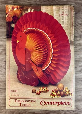 Vintage Hallmark Honeycomb Turkey Centerpiece Thanksgiving Fall Table Decor 1985 - Image 1 of 4