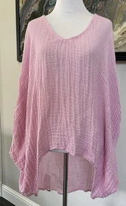 Sunday St Tropez Woman Oversize Boxy Pullover Tunika Top Rosa Lagenlook One Size - Bild 1 von 16