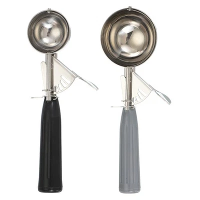 2 cucharas para galletas, cuchara para helado con gatillo, negro, gris Foto 1 de 4