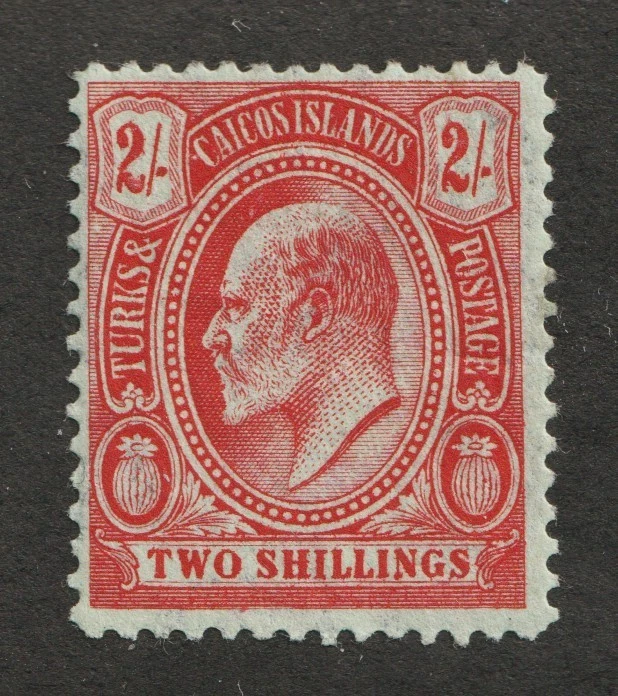 Islas Turcas y Caicos 1909 Sc# 21 - Dos chelines, KEVII. MH Cv$45,00 Foto 1 de 1