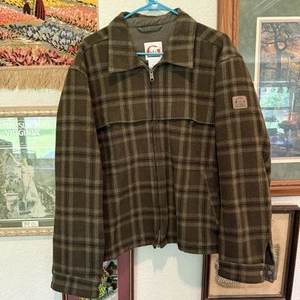 Chaqueta de trabajo al aire libre de lana verde/marrón a cuadros Sorel Designer talla grande nueva sin etiquetas - Imagen 1 de 7