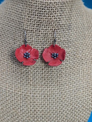 Pendientes colgantes/gotas MICHAEL MICHAUD "Red Poppy"  Foto 1 de 4