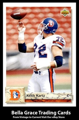 1992 Upper Deck Keith Kartz #439 Denver Broncos NFL Football - Image 1 of 2