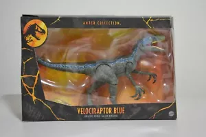 Mattel Jurassic World Amber Collection Velociraptor Blue toy figure new in box - Picture 1 of 7