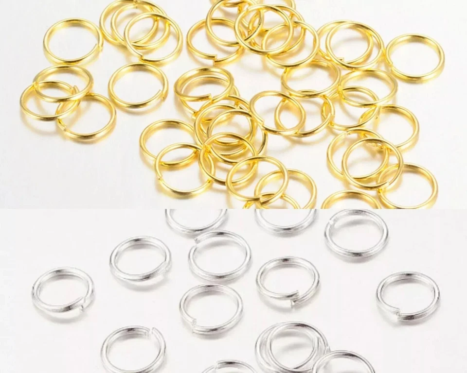 THELIONCRAFTSHOP 100 Jump Rings Silver Gold 5mm 6mm 8mm 10mm Open Rings Jewelry Making Supplies