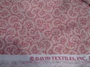 1/2 Yard Cotton David Textiles Fabric Mauve & Cream Print - Picture 1 of 1