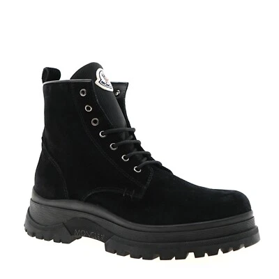 Moncler Ulysse Botas de Senderismo Negro Gamuza Cuero Talla 43/10 EE. UU. Nuevas Foto 1 de 4