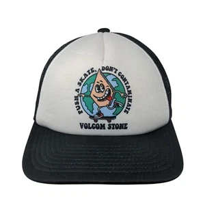 Push A Skate Don't Contaminate Volcom Stone Trucker Hat Black OSFA Adjustable - Picture 1 of 8