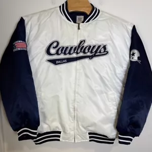 Vintage Reebok Gridiron NFL Dallas Cowboys Bomber Jacket Reversible Size L Large - Bild 1 von 9