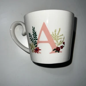 Initiale "A" Kaffeebecher Tasse OPALHOUSE Monogramm Jumbo mit rosa Innenseite - Bild 1 von 4