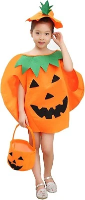 Halloween 3 piezas Disfraz de calabaza para niños Niños Juegos con disfraces Ropa de fiesta (naranja) Foto 1 de 4