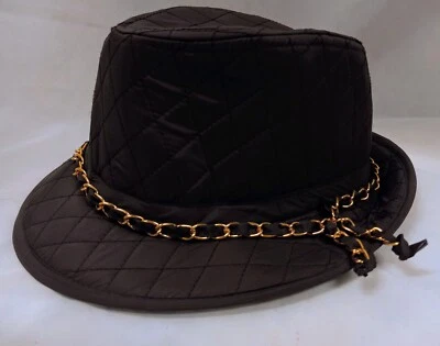 Nuevo Sombrero Fedora Vintage Cadena Dorada Banda Acolchado Marrón Años 90 Ropa de Calle Talla Única  Foto 1 de 4