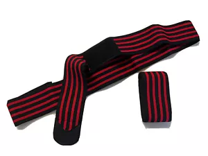 🦵🏽Weight Lifting Knee Wraps Fitness Training Straps Power Lifter Gym-Red - Picture 1 of 3
