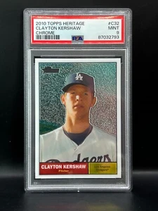 Clayton Kershaw 2010 Topps Heritage C32 cromo/1961 gema como nueva PSA 9 - Imagen 1 de 2