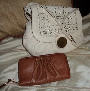 SET2 ELLIOTT LUCCA WEISS & BRAUN LEDER CROSSBODY TASCHE SCHULTERTASCHE GELDBÖRSE & GELDBÖRSE - Bild 1 von 15