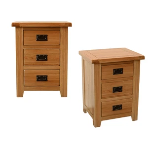 NEW 2x Rustic Solid Timber Oak Bedside tables - Picture 1 of 4