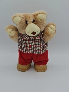 Vintage 1986 Wendy's Boone Furskin Happy Holiday Plush Bear Stuffed Animal Toy - Picture 1 of 7