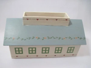 Vintage Wood Country Cottage House Shaped Tissue Box Cover Rectangle - Picture 1 of 18
