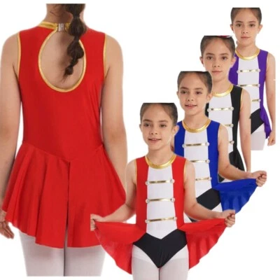 UK Girls Kids Circus Ringmaster Dance Leotard Cosplay Fancy Dress Party Costume - Image 1 of 4