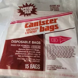 10 Kenmore Canister Vacuum Cleaner Bags 20-5023 Sears Disposable- Open Package - Picture 1 of 10