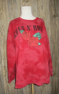 Guns N' Roses Graphic Pullover Sweatshirt Women's Size 2X 20-22w Tie-dye Red - Picture 1 of 14