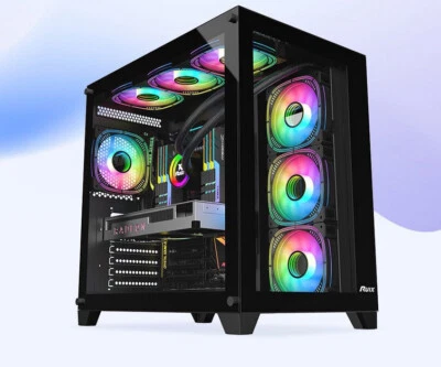 Tower Gaming Pc Gehäuse USB 3.0 ATX ,M-ATX,Mini-ITX  schwarz--HJF - Bild 1 von 4