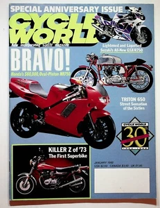 1992 January Cycle World Motorcycle Magazine Honda NR750 Suzuki GSXR750 Triumph - Picture 1 of 2